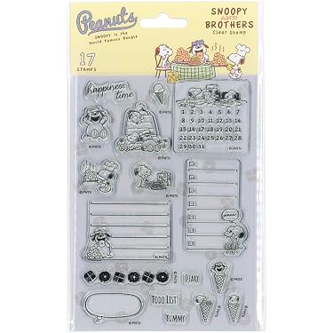 こっこズさま Kodomo no Kao 2209-006 Snoopy and Brothers Clear Stamp : Amazon.sg